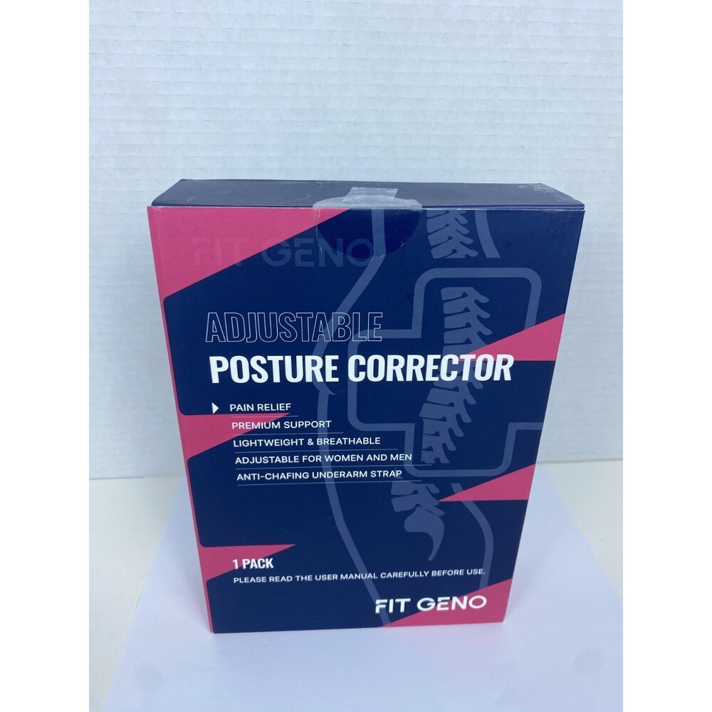 Fit Geno Back Brace Size L Posture Corrector Black New - Open Box
